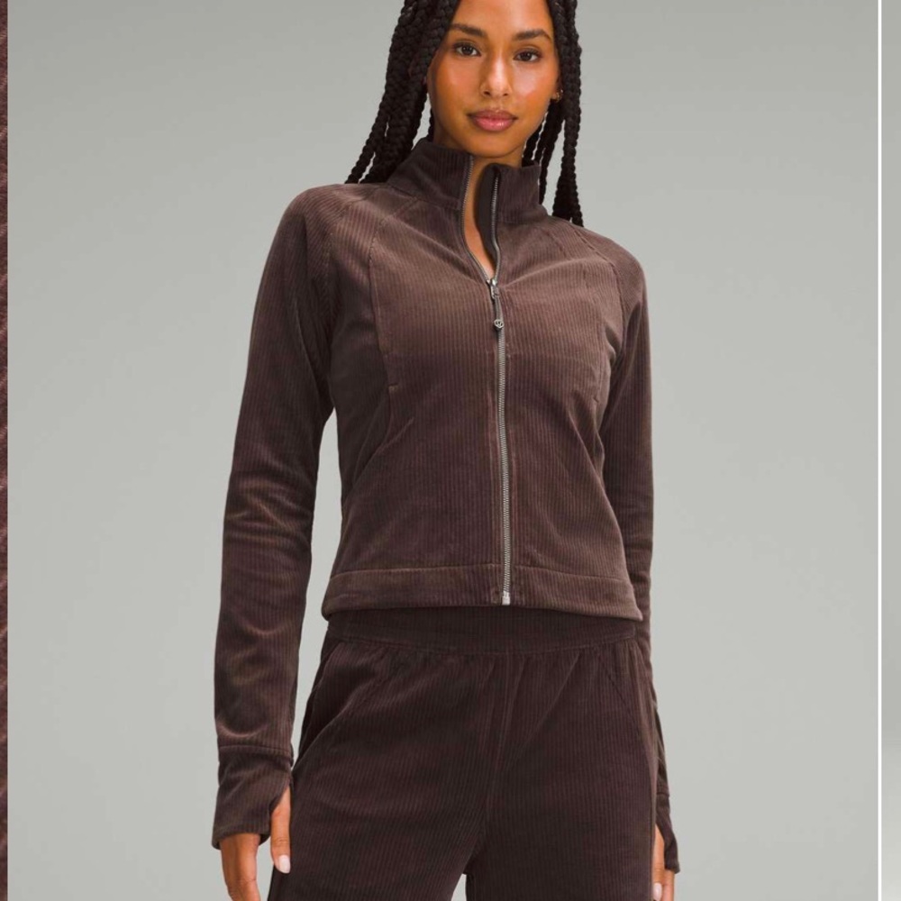 NWT Lululemon Scuba Track Jacket *Velvet Cord Espresso, size US 6